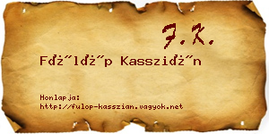 Fülöp Kasszián névjegykártya